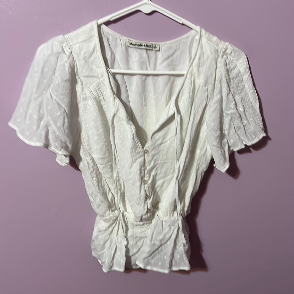 Abercrombie & Fitch White Peasant Style Top